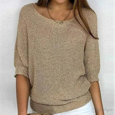 Women's knitted jumper in beige