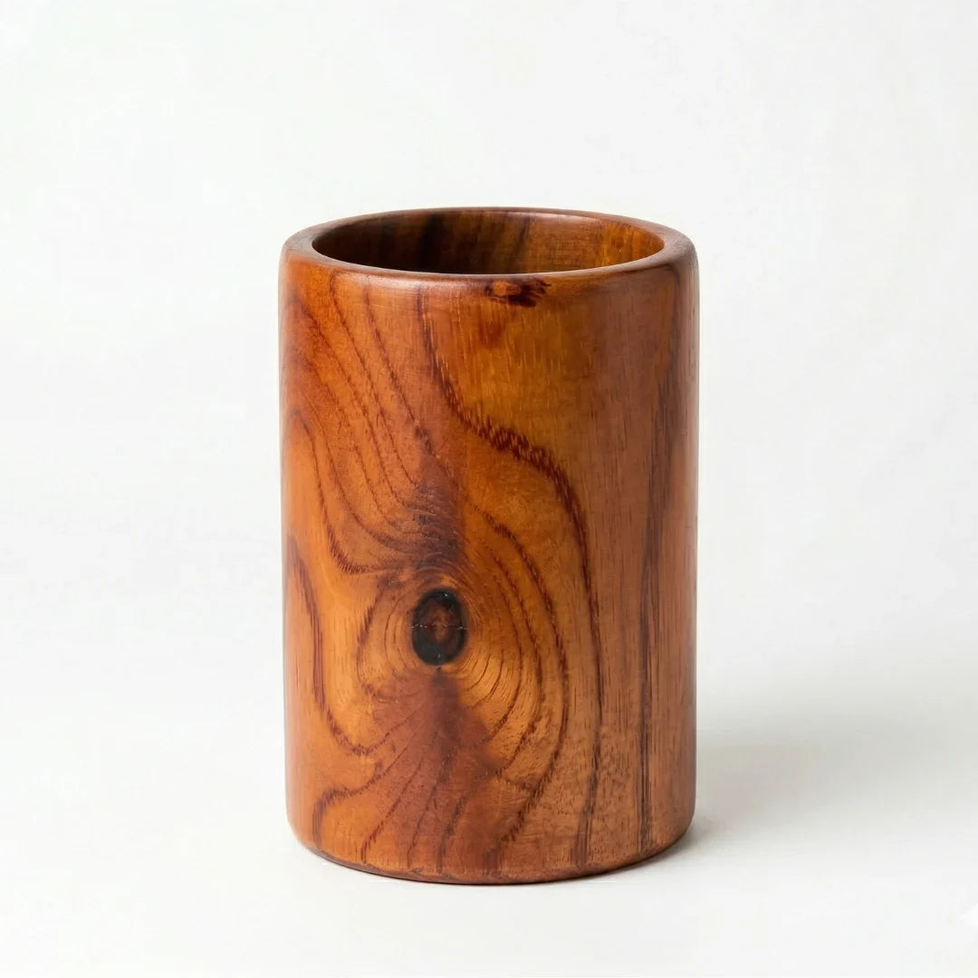 Wooden utensil holder