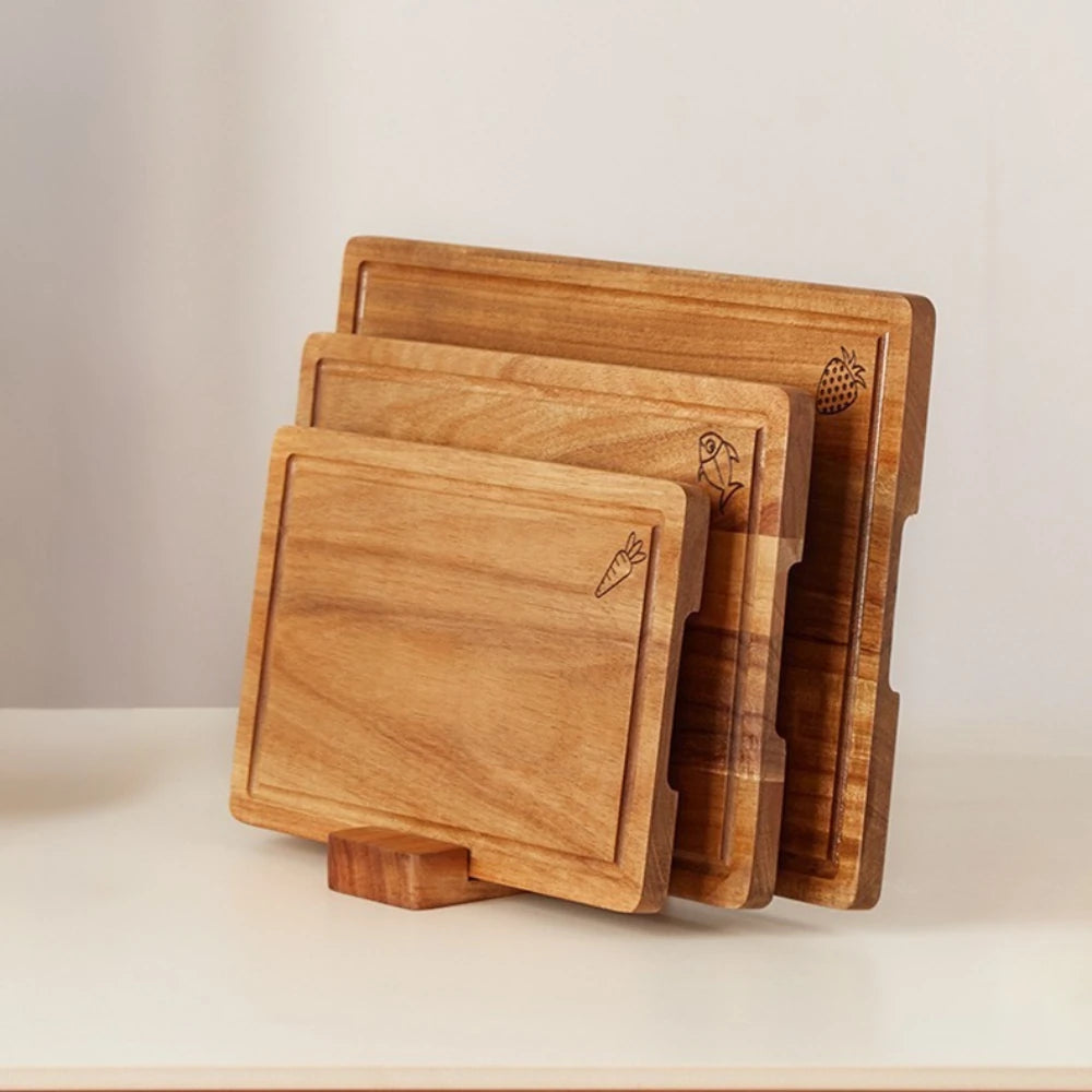 Acacia Wood Chopping Board Set (3-Piece), image 1